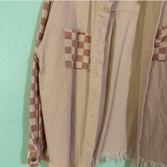 Pink Checkerboard Shacket - Picture 5 of 6